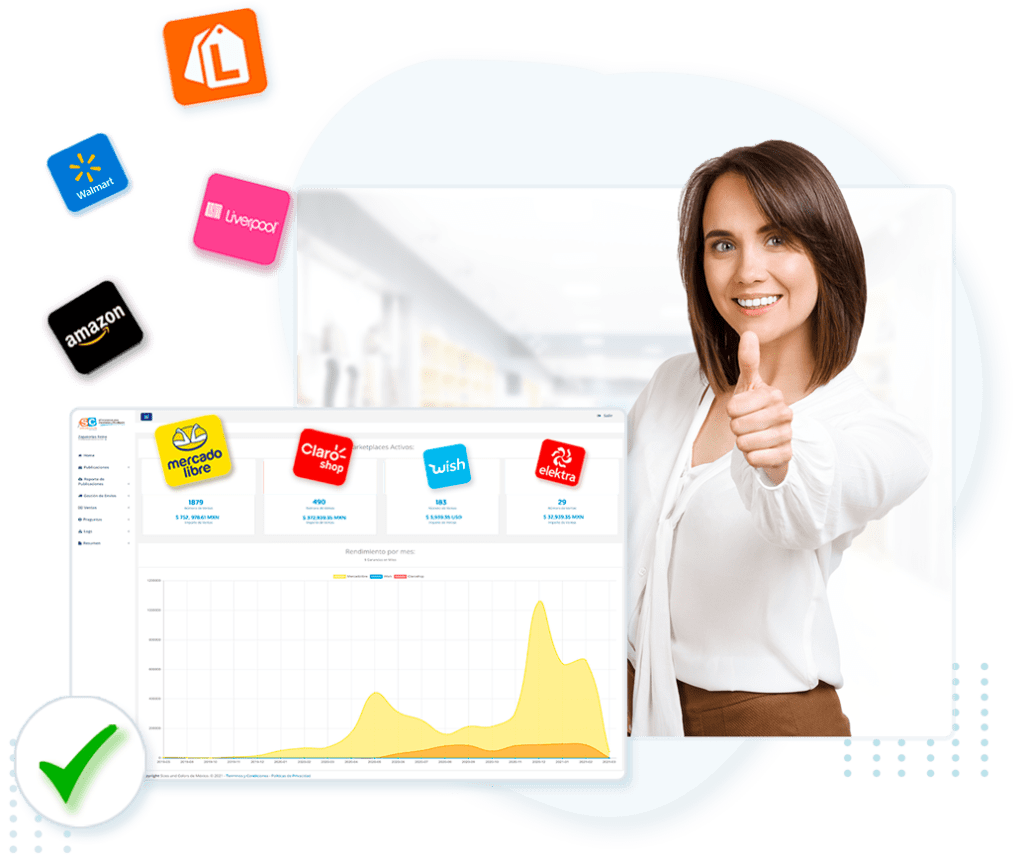 Sincronizar inventario con marketplaces como mercadolibre, amazon, claroshop, elektra