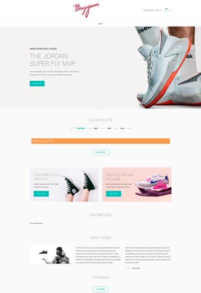 Sitio web de cliente sizes and colors - Baygam