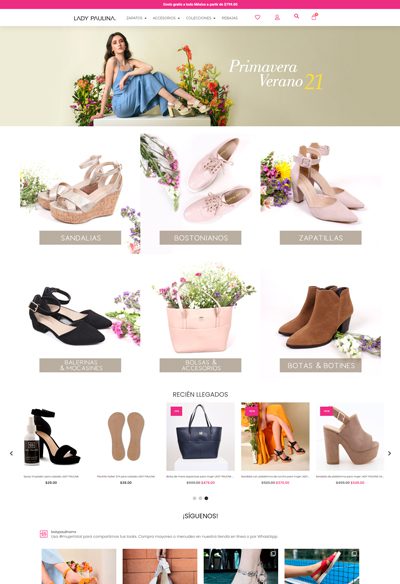 Sitio web de cliente sizes and colors - Lady Paulina
