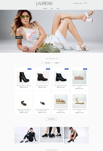 Sitio web de cliente sizes and colors - Laurens