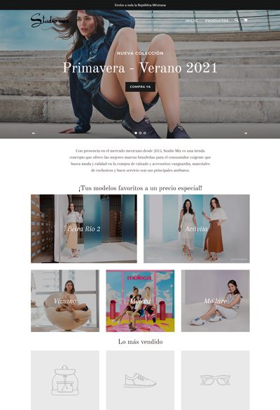 Sitio web de cliente sizes and colors - Studio Mix Guadalajara